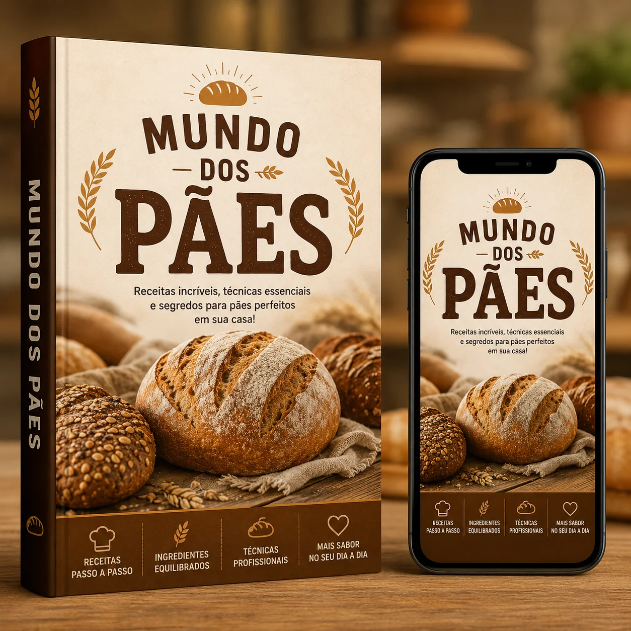 Pães artesanais saindo do forno